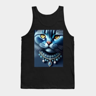 Jeweled British Blue Cat Tank Top